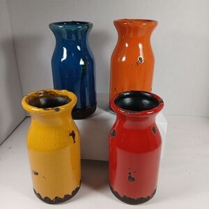 Colorful Ceramic Or Pottery Vase Set